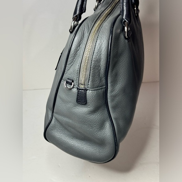 Michael Kors Smoke Gray Leather Convertible Dome Satchel Purse Bag - Picture 9 of 13